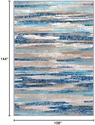 Lansny Washable Abstract 9x12 Area Rug - Image 2