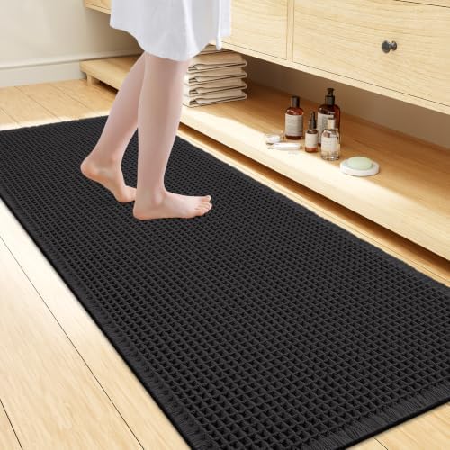 Smiry Waffle Bath Mat 47X24, Extra Soft Absorbent Bathroom Rugs by Smiry