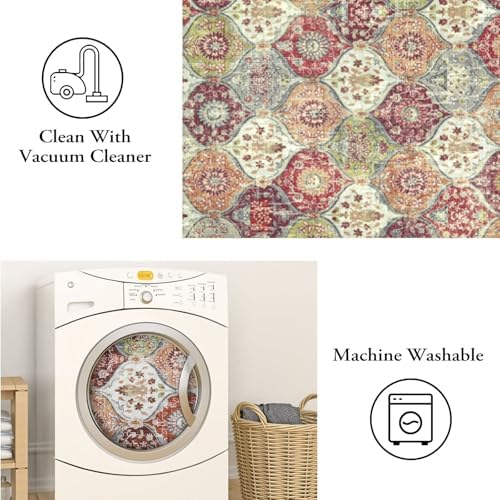 Lahome Moroccan Washable Rugs for Living Room, 4x6 Rug for Bedroom Non-Slip - Image 6