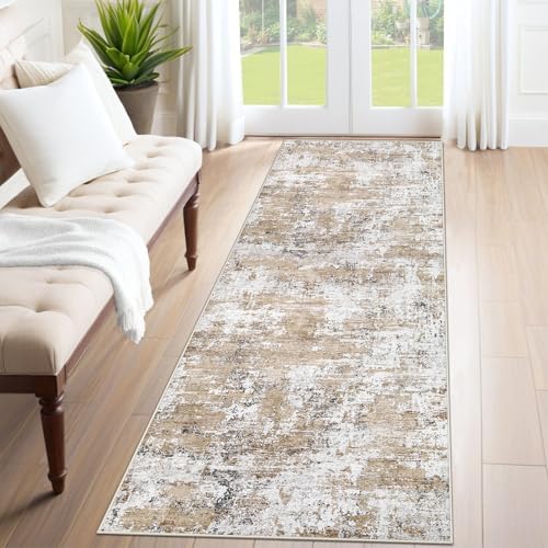 XLUEZ 2x7 Runner Rug for Hallway, Washable Modern Abstract Runner Rugs Neutral by XLUEZ