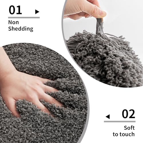 Disolla Toilet Rug 22x24 Dark Grey, Soft Toilet Mat U-Shaped Washable - Image 5