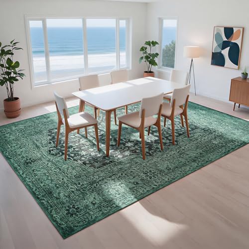 8x10 Green Washable Area Rugs for Living Room, Dining Room - Image 7