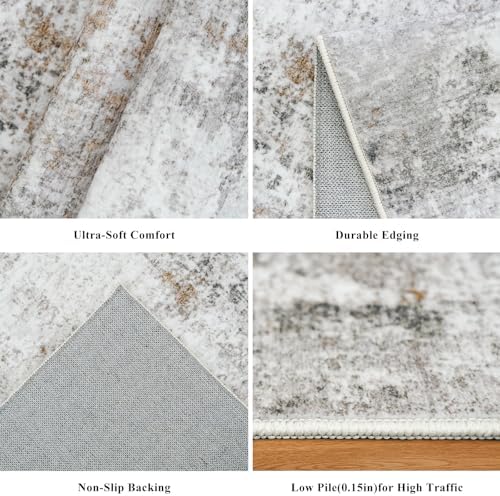 12x15 Area Rug for Living Room – Large Modern Neutral Abstract Thin Washable - Image 6