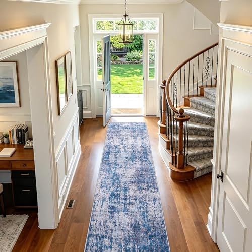 2'6x10 Runner Rug Washable Rug Vintage Abstract Hallway Runner Non-Slip Soft by Unknown