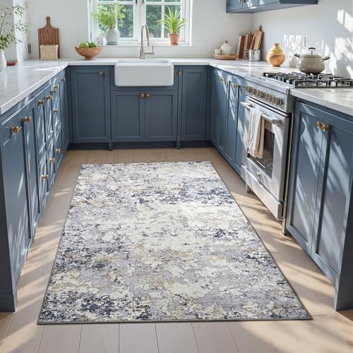 Toneed 4x6 Washable Non Slip Abstract Area Rugs - Image 3