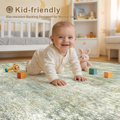 kakania Washable 8x10 Area Rug for Living Room: Abstract Modern Home Decor - Image 6