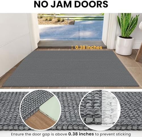 IOHOUZE Washable Area Rug 3x5 Non Slip Rubber Backed Woven Rugs - Image 3