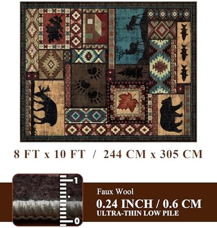 YIHOUSE 8x10 Rustic Cabin Area Rugs - Image 2