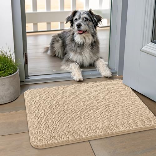 Smiry Dog Door Mat for Muddy Paws 24x16, Absorbs Moisture and Dirt Doormat by Smiry