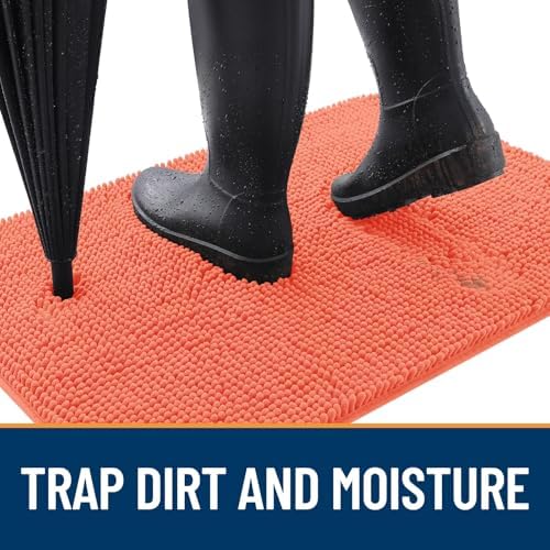 OLANLY Dog Door Mat for Muddy Paws 36x24, Super Absorbent Chenille Mud Mat - Image 2