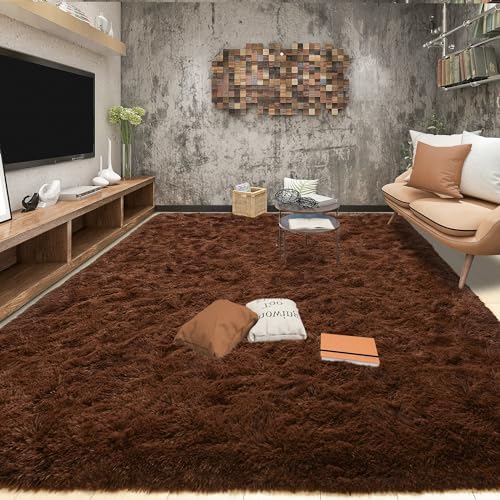 Tepook 6x9 Brown Area Rugs for Living Room Bedroom by Tepook