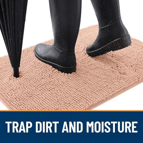 OLANLY Dog Door Mat for Muddy Paws 44x32, Super Absorbent Chenille Mud Mat - Image 2
