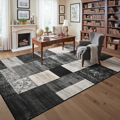 Tepook 4x6 Area Rugs for Living Room, Washable Large Geometric Bedroom Rug - Image 4