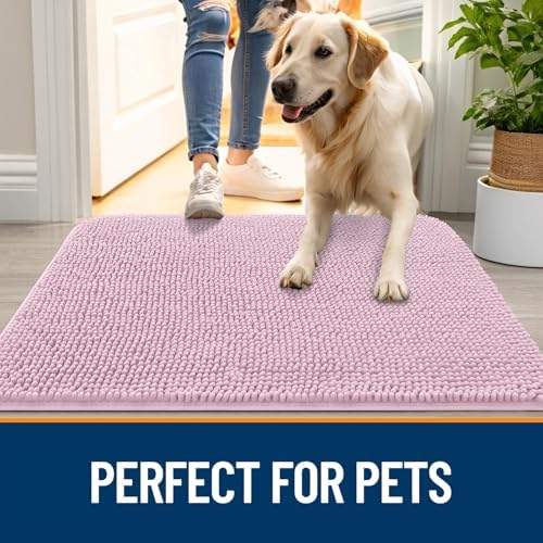 OLANLY Dog Door Mat for Muddy Paws 34x21, Super Absorbent Chenille Mud Mat - Image 6