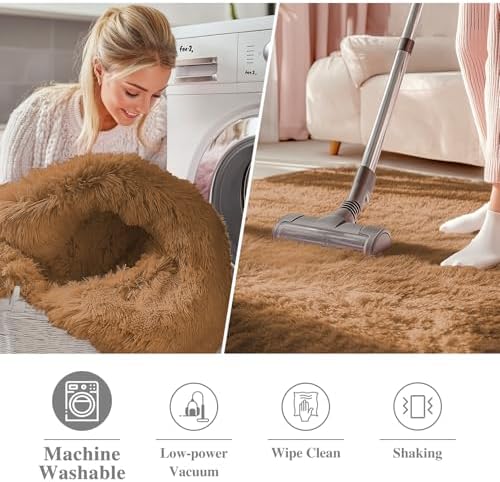OLANLY Khaki Round Rugs for Bedroom - Image 3
