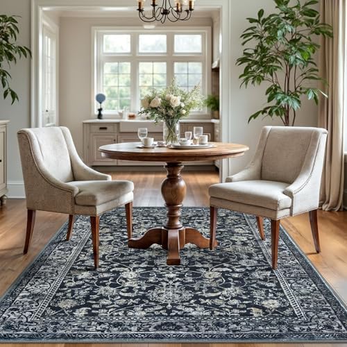 KILOCOCO Area Rug 4x6 Entryway Rug Washable Rugs, Midnight Navy - Image 6
