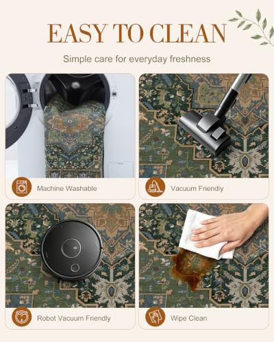 OLANLY 5x8 Washable Area Rug, Soft Non Slip Carpet - Image 5