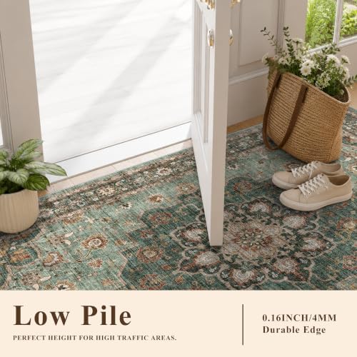 Square 8x8 Living Room Rug: Vintage Plush Washable Large Carpet - Image 2