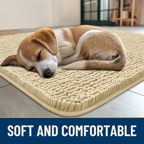 Smiry Dog Door Mat for Muddy Paws 36x24, Absorbs Moisture and Dirt Doormat - Image 2