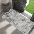 HILORUUG 2x4 Rug Washable Entryway: Non Slip Abstract Runner Black Grey by HILORUUG