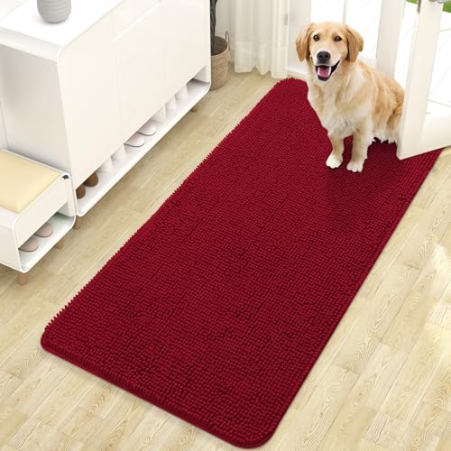 OLANLY Dog Door Mat for Muddy Paws 47x24, Super Absorbent Chenille Mud Mat by OLANLY