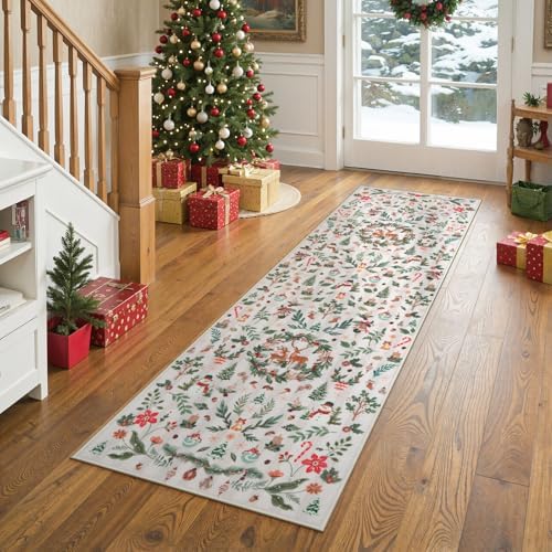 Lahome Christmas Runner Rug, 2x6 Hallway Runner Non Slip Washable Soft Kitchen by Lahome