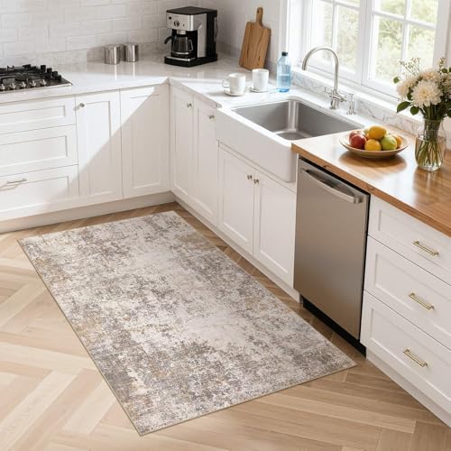 3x5 Runner Rug, Abstract Washable Hallway Rugs - Image 4