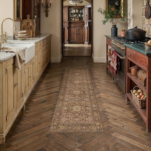 HUGEAR Red Brown Washable 2x6 Runner Rugs - Image 2