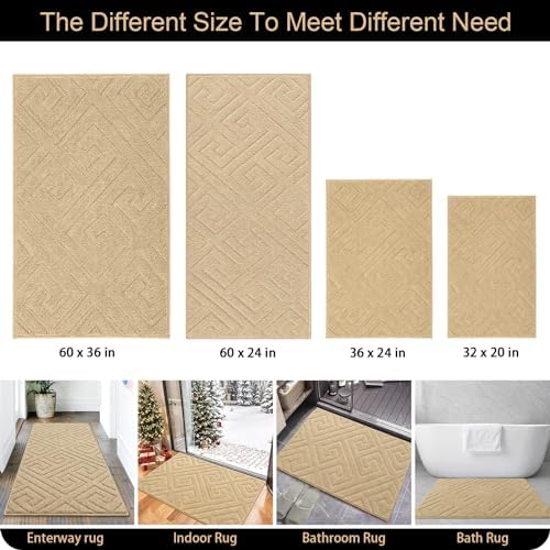 AROGAN Washable Chenille Hallway Runner Rug Non Slip Mat, 24x60 Inch - Image 6