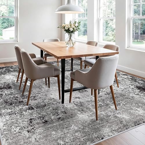 10x10 ft Square Living Room Rug – Washable Modern Abstract Area Rug - Image 5