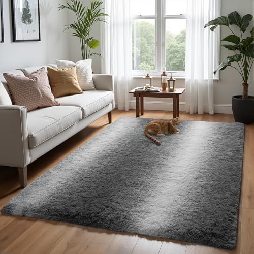 Zentavio Grey White Gradient Area Rugs by ZentavioRug