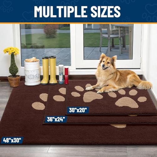 Smiry Dog Door Mat for Muddy Paws, Absorbs Moisture and Dirt, 40x32 Inches - Image 3