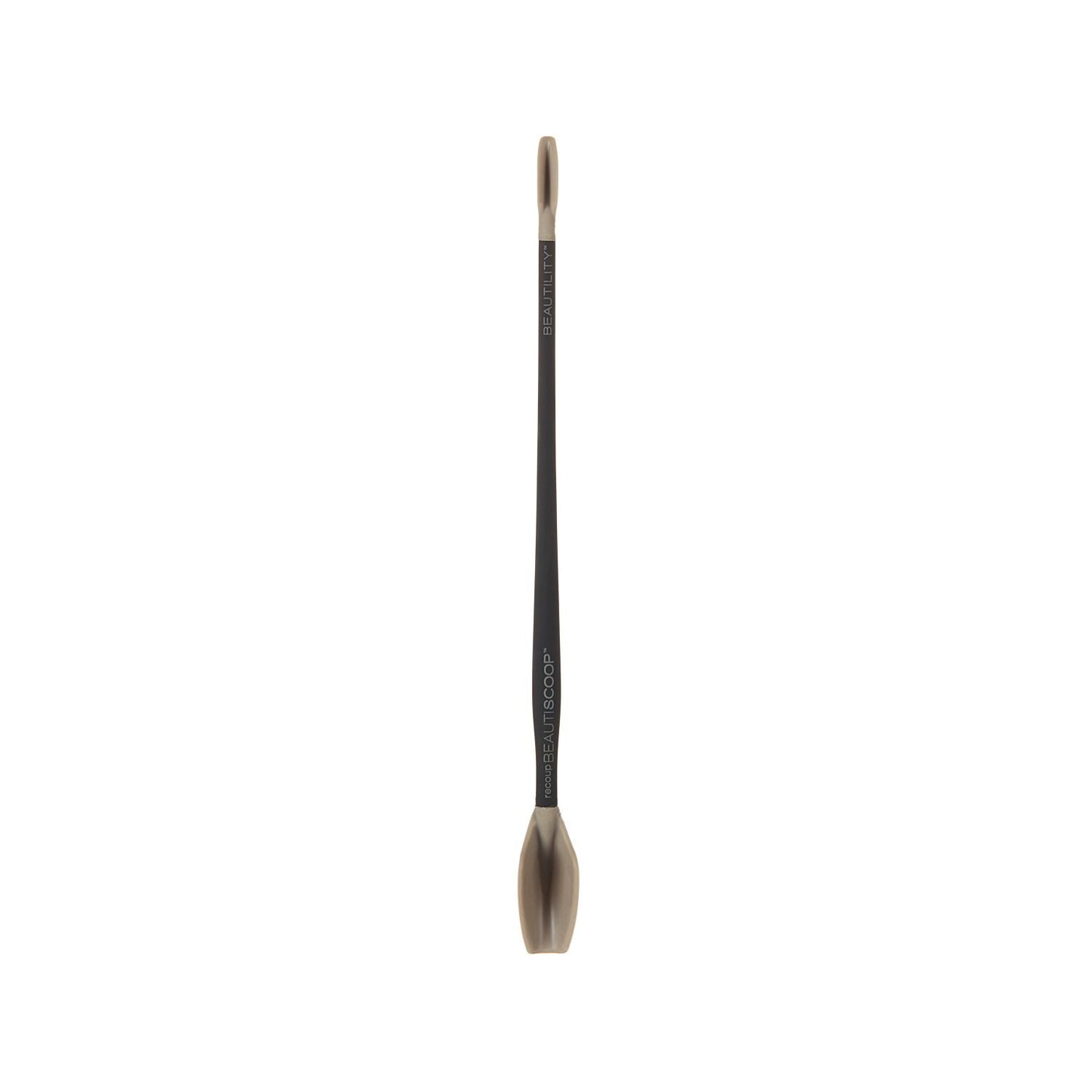BEAUTISCOOP Pro Black/Taupe Single Dual-Scoop Beauty Tool (8" Single, PRO Black/Taupe)