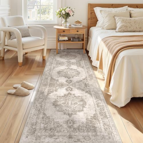 Runner Rug 2.6x8 Washable Rugs: Vintage Hallway Kitchen Runner Non Slip Low - Image 3