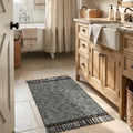 Collive Black Bathroom Rug, 45% Cotton, 45% Polyester, 10% Viscose by Collive