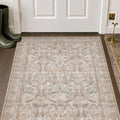 Moss Green Traditional 3x4 Kitchen Area Rug, Vintage Washable Rug by Evyhood