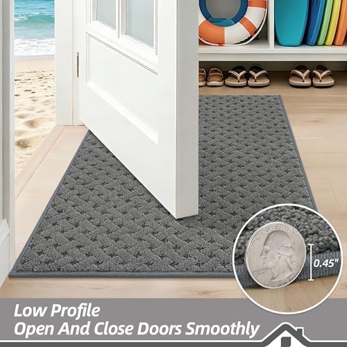 BEQHAUSE Dirt Trapper Door Mat Non-Slip Entryway Rugs - Image 5