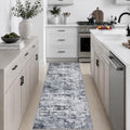 2x6 Washable Runner Rug：Modern Abstract Kitchen Soft Carpet Grey by FXRHLP