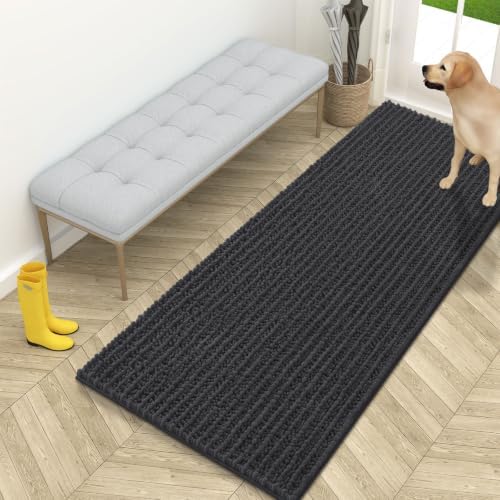 OLANLY Dog Door Mat for Muddy Paws 59x24, Ultra-Absorbent Chenille Mud Mat by OLANLY