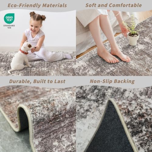 Square Rug 4x4 for Entryway Washable – Non-Slip Small Throw 4ft Area Rug for - Image 6