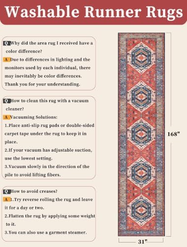 SERISSA 2'6"x14' Washable Non Slip Boho Runner Rug - Image 6