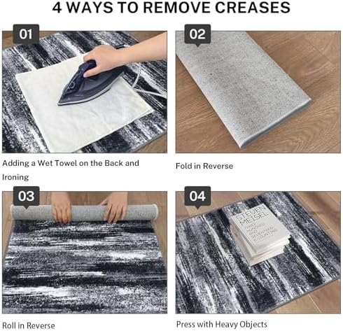 Lansny Abstract Washable 2x6 Runner Rug Non Slip Runners - Image 5