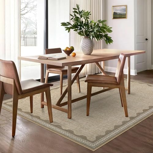 Garvee Modern Bordered Rugs for Living Room 8x10 Large Washable Rug Jute - Image 5