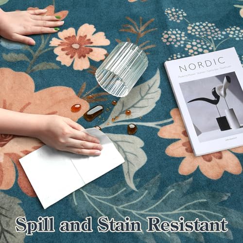 Lahome Floral Hallway Runner Rug Non Slip - Image 6