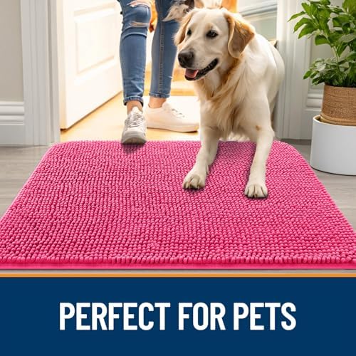 OLANLY Dog Door Mat for Muddy Paws 30x20, Super Absorbent Chenille Mud Mat - Image 6