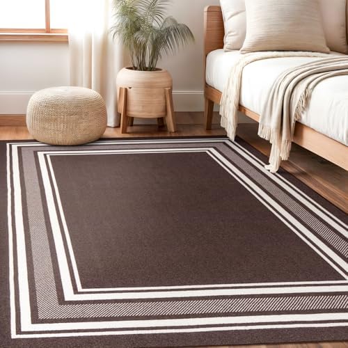 Non Slip Area Rugs 3x5 Modern Bordered Non Skid Rubber Backing Soft Area Rug - Image 7