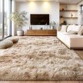 Large Living Room Area Rug 9x12Ft Shaggy Carpet Fuzzy Carpet Tie Dye Camel by Isdook