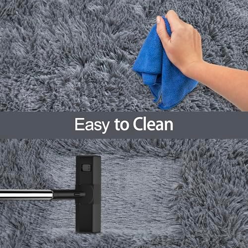 2x8 Bedside Area Rugs for Bedroom Soft Fluffy Shag Grey Rug for Hallway - Image 7