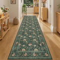 DUKINO 2.6x8 Runner Rug, Washable Vintage Floral Kitchen Runners Rug by DUKINO