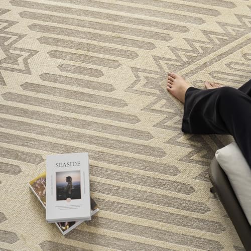 Boho Beige 6x9 Area Rugs Textured Tufted Rugs - Image 3